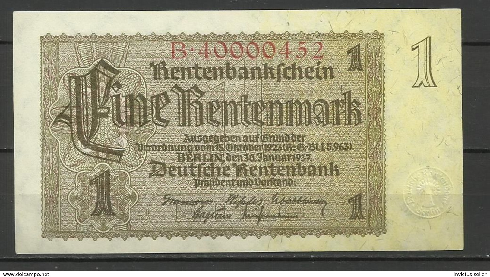 1937 GERMANIA TERZO REICH THIRD REICH BANCONOTE TEDESCA 1 MARK GERMANY BANKNOT BILLET DE BANQUE ALLEMAND TROISIÈME REIC - Other & Unclassified