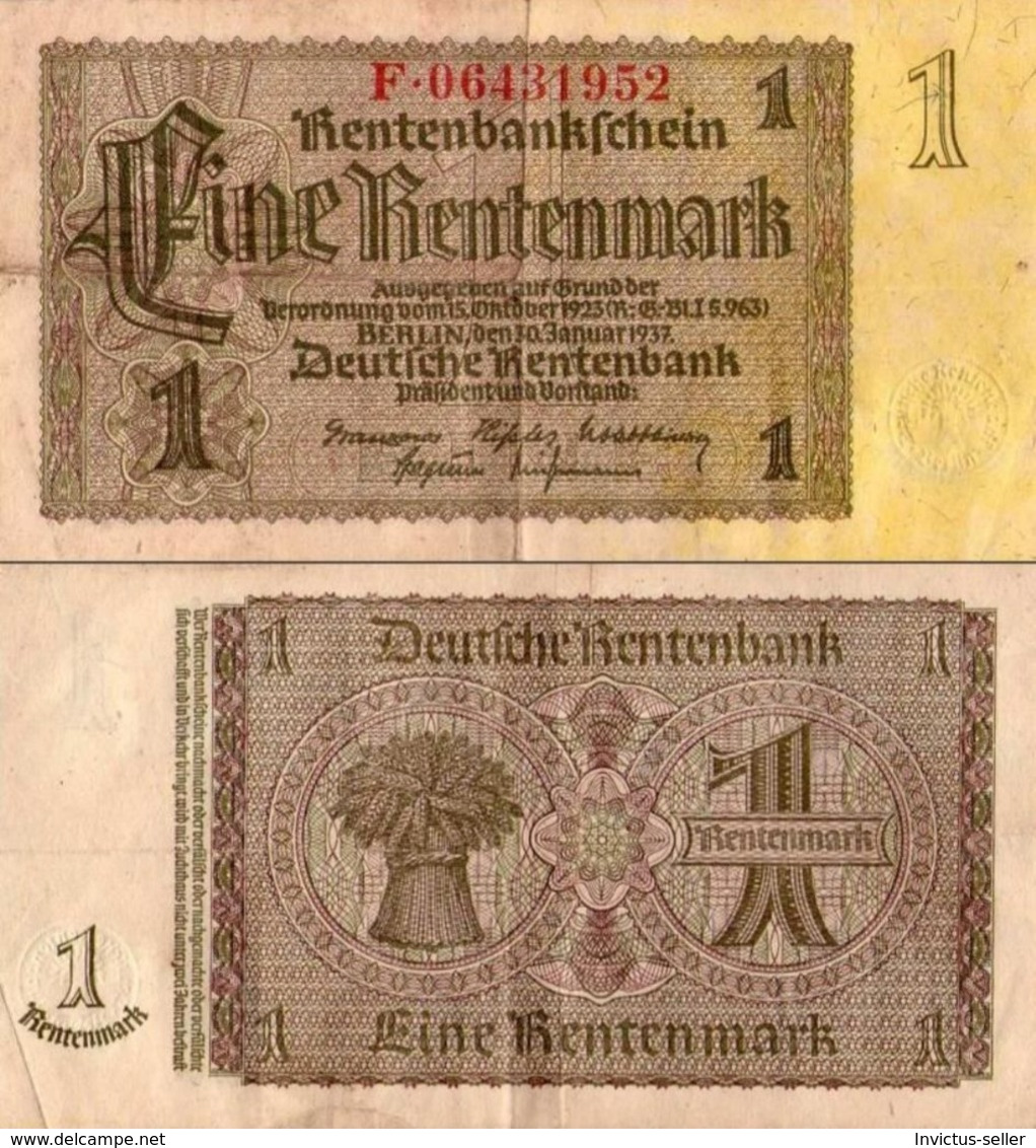 1937 GERMANIA TERZO REICH THIRD REICH BANCONOTE TEDESCA 1 MARK GERMANY BANKNOT BILLET DE BANQUE ALLEMAND TROISIÈME REIC - Sonstige & Ohne Zuordnung