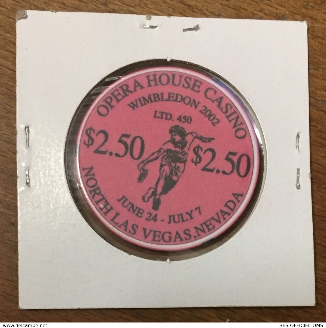 ÉTATS-UNIS USA NEVADA LAS VEGAS OPERA HOUSE CASINO WIMBLEDON 2002 CHIP $ 2,5 JETON TOKEN COIN CLOSED FERMÉ - Casino