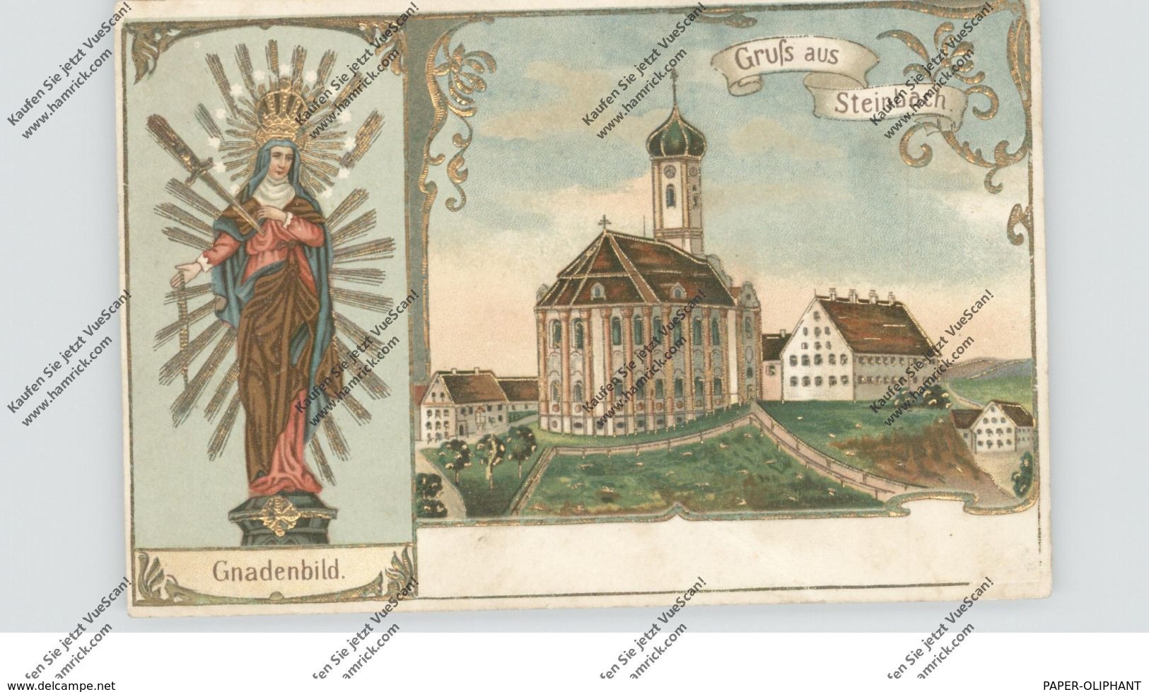 8945 LEGAU - MARIA STEINBACH, Gnadenbild, Kirche, Präge-Karte, Kl. Druckstelle - Mindelheim