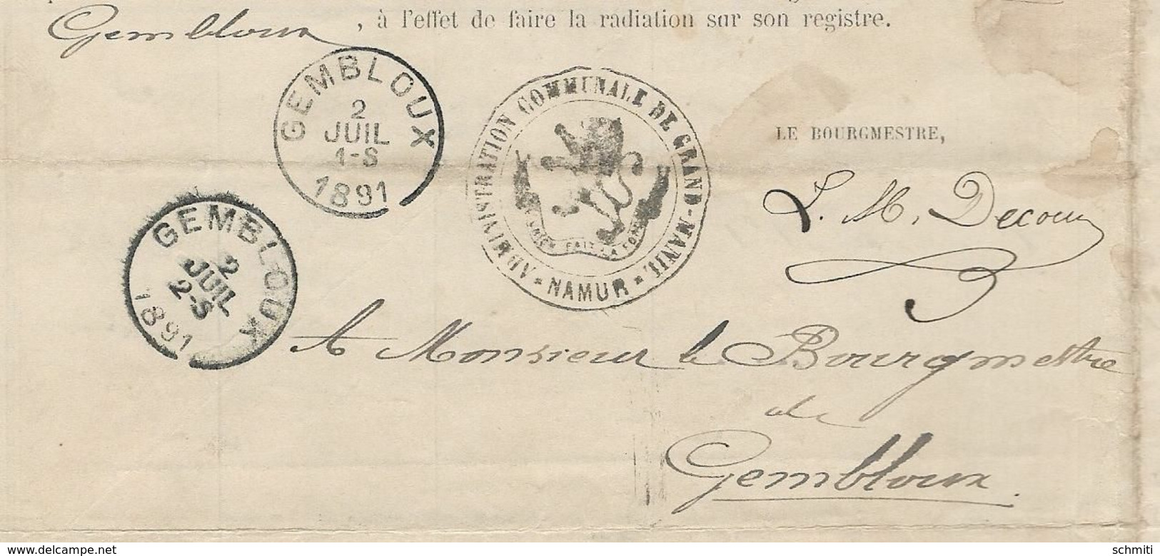 -Ensembles de documents(1855/65/7881//88/80/1891)certificat d'inscription à Gembloux