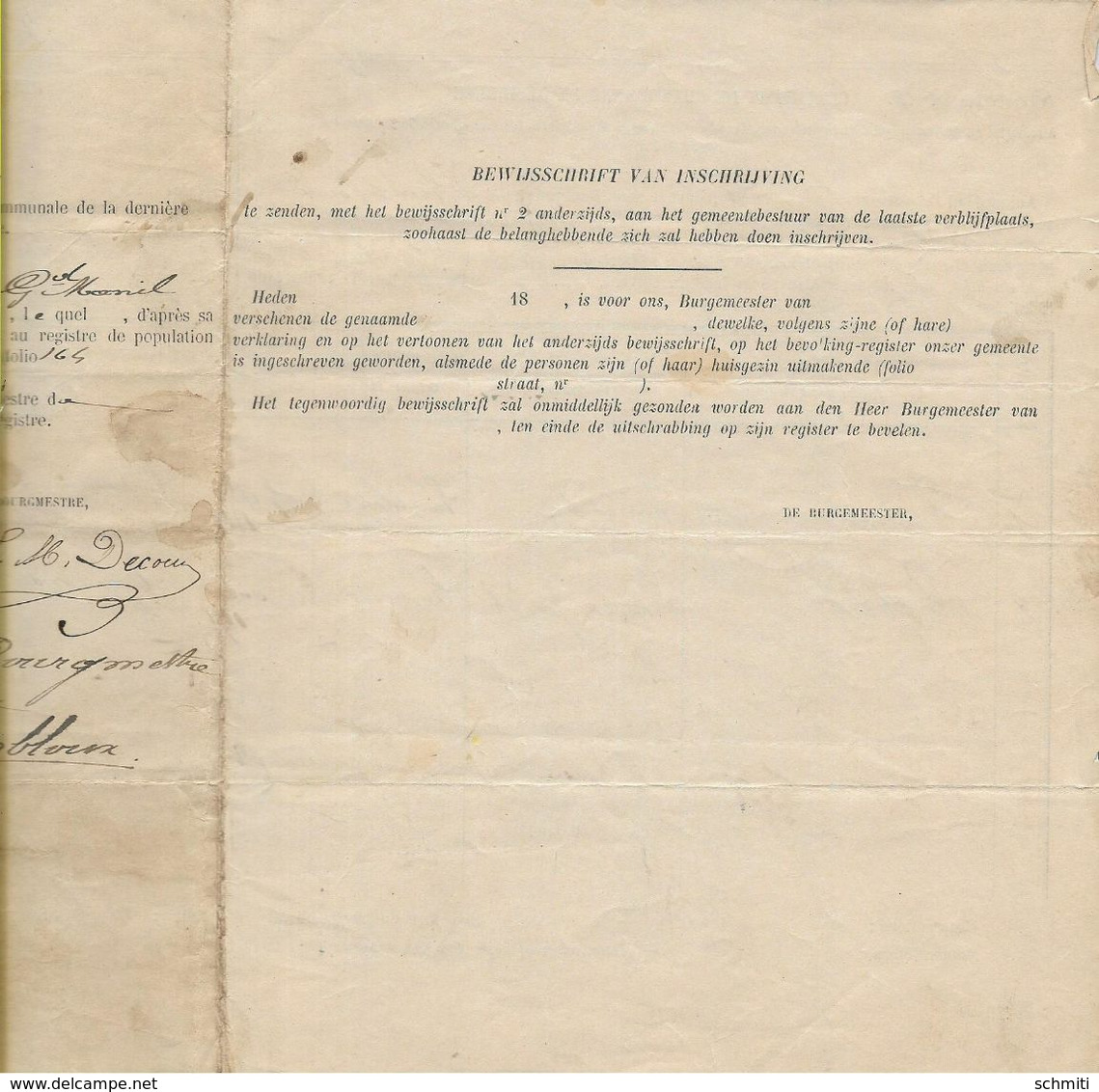 -Ensembles de documents(1855/65/7881//88/80/1891)certificat d'inscription à Gembloux