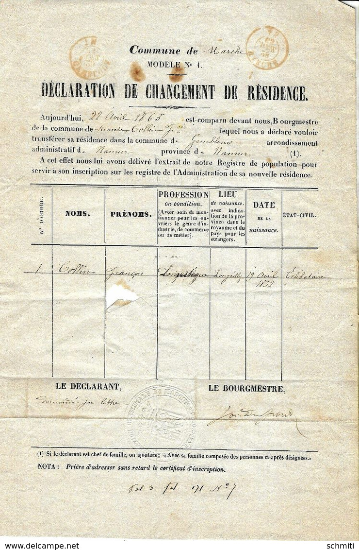 -Ensembles de documents(1855/65/7881//88/80/1891)certificat d'inscription à Gembloux