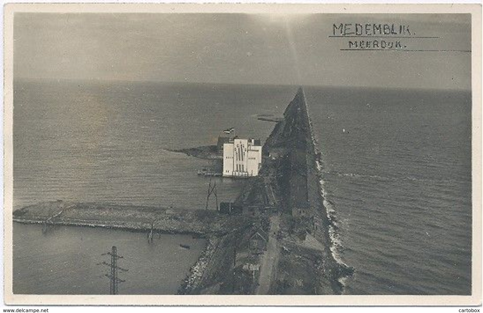 Medemblik, Meerdijk  (met Electr. Gemaal Lely) (drooglegging Wieringermeer) (originele Agfa-fotokaart)  2 X Scan - Medemblik
