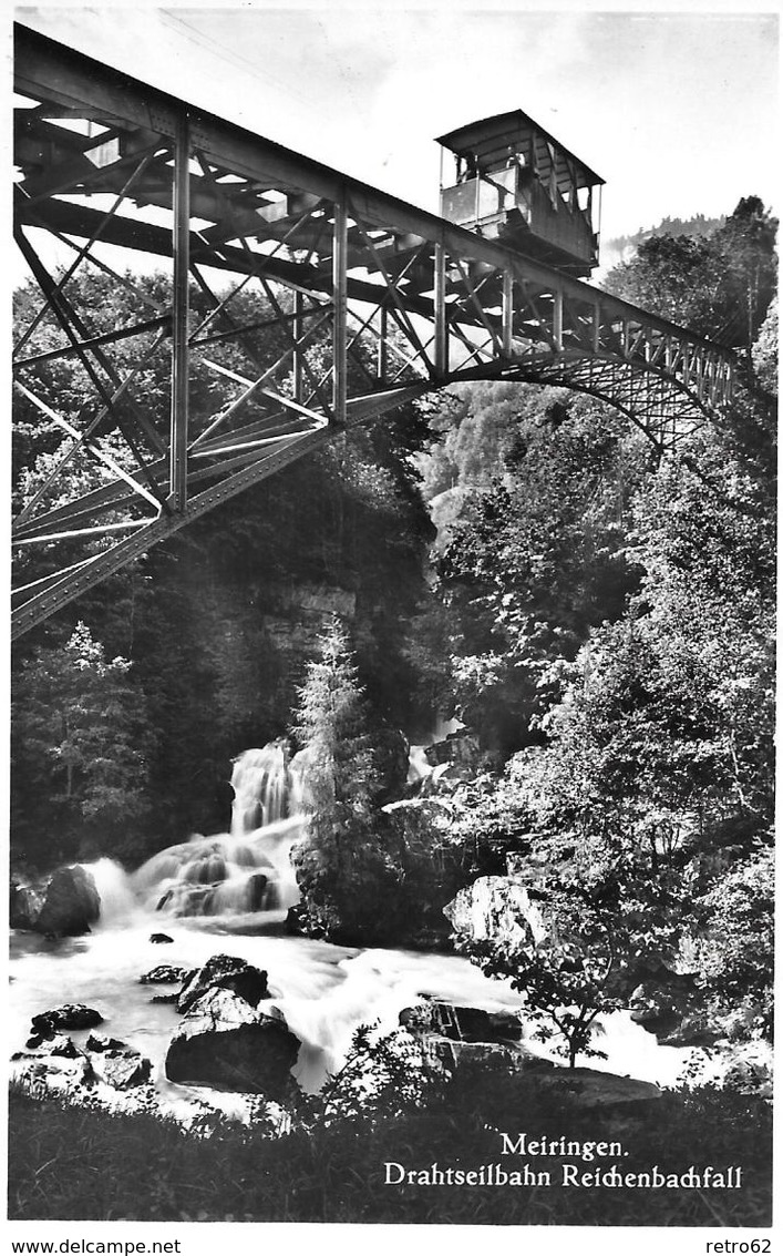 MEIRINGEN → Drahtseilbahn Reichenbachfall, Bahn Auf Dem Viadukt, Fotokarte Anno 1955 - Reichenbach Im Kandertal