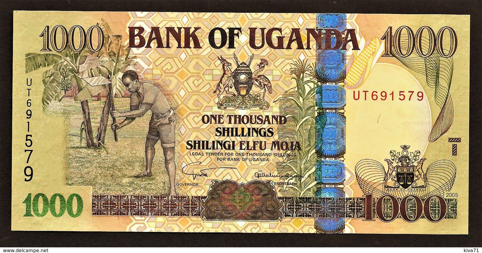 1000 Shillings  "OUGANDA "     UNC     Ble 65 - Uganda