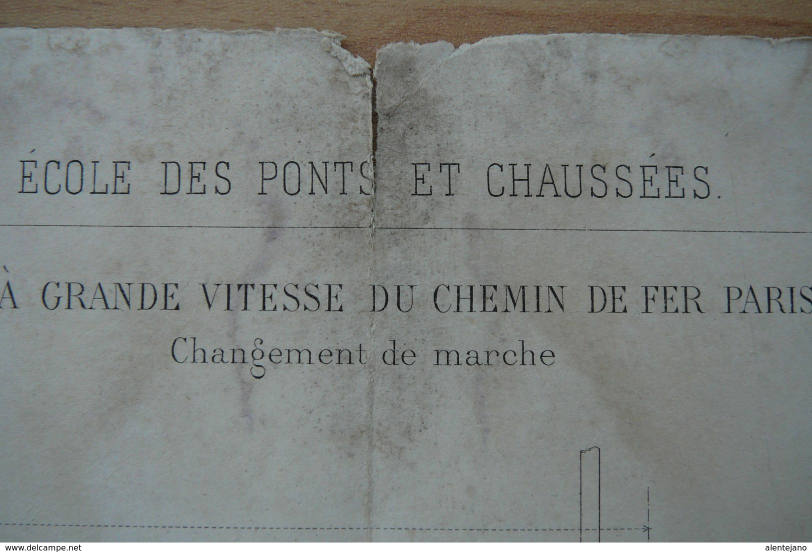 Planche technique 4 Locomotive Compound du chemin de fer Paris-Lyon-Méditerranée Ecole Nationale des Ponts et Chaussées.