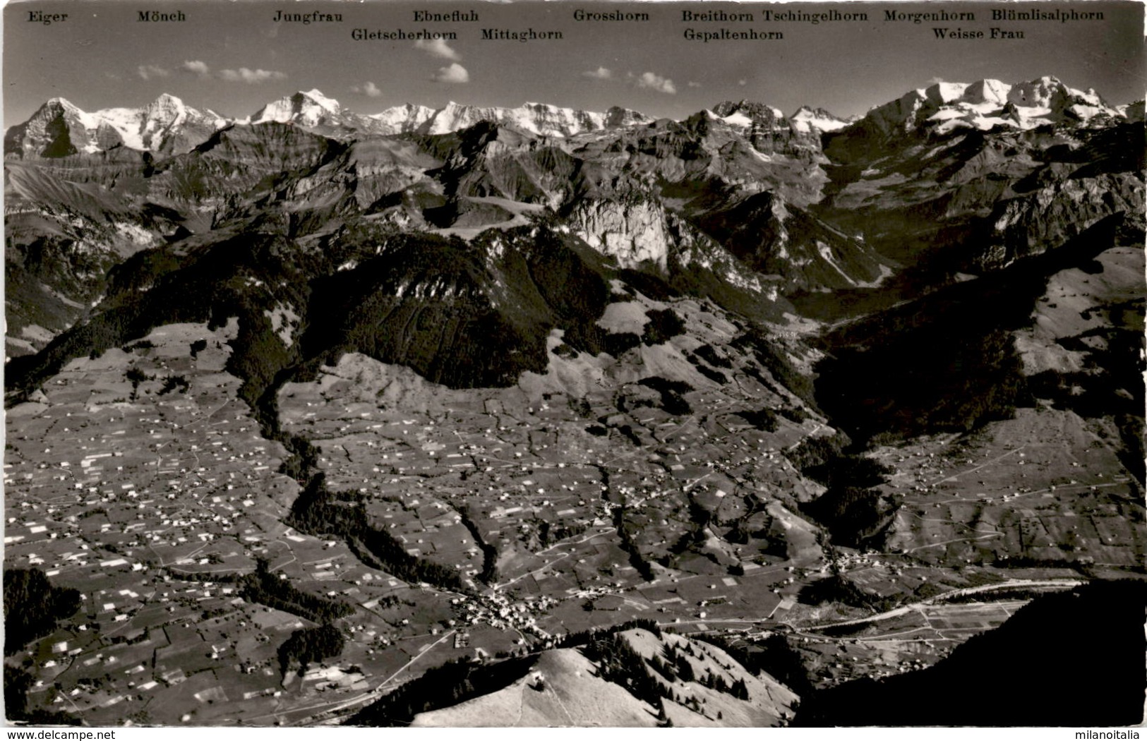 Niesenbahn, Blick Vom Niesenkulm: Reichenbach, Kiental (14802) (a) - Reichenbach Im Kandertal