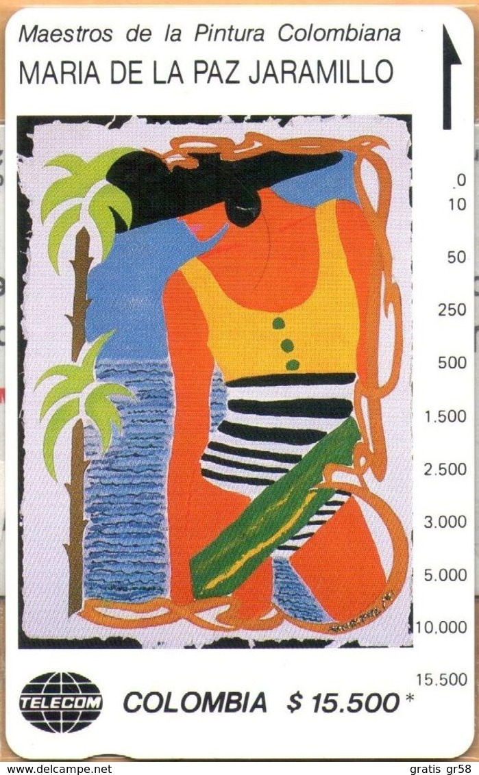 Colombia - CO-MT-50, Tamura, Mujer Caribe, Maria De La Paz Jaramillo, Art, 15,500 $, 10.000ex, Mint - Colombia