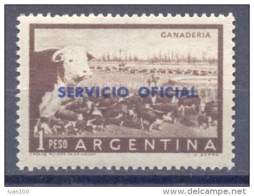 1955. Argentina, Mich.81,overprint "Servicio Official" In #624, 1v,  Mint/** - Neufs