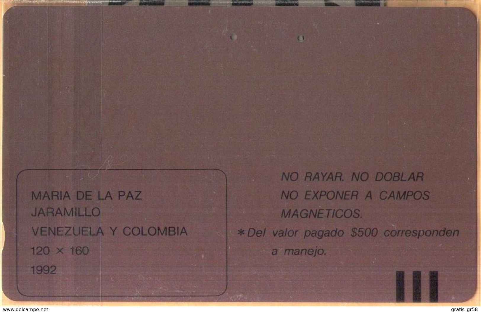 Colombia - CO-MT-47, Tamura, Venezuela Y Colombia, Maria De La Paz Jaramillo, Art, 5,500 $, Used As Scan - Kolumbien