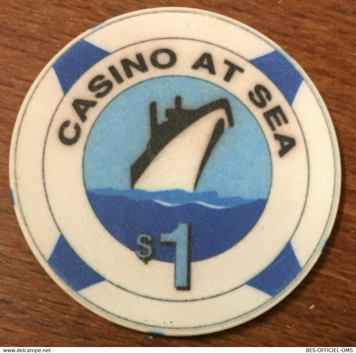 ÉTATS-UNIS CASINO AT SEA CHIP $1 JETON TOKENS COINS NAVIRE GAMING - Casino