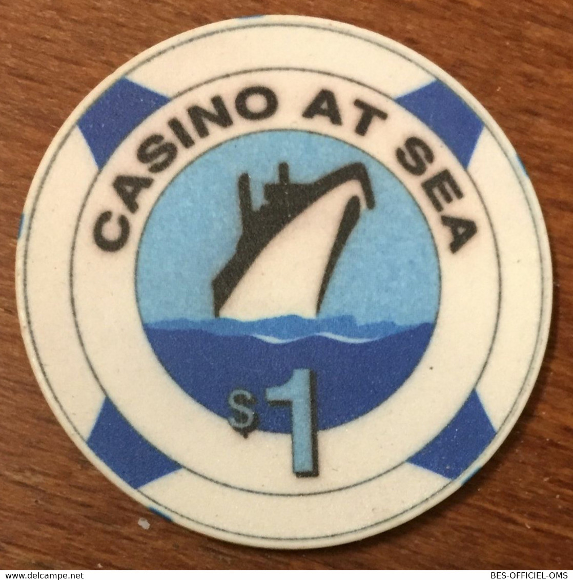 ÉTATS-UNIS CASINO AT SEA CHIP $1 JETON TOKENS COINS NAVIRE GAMING - Casino