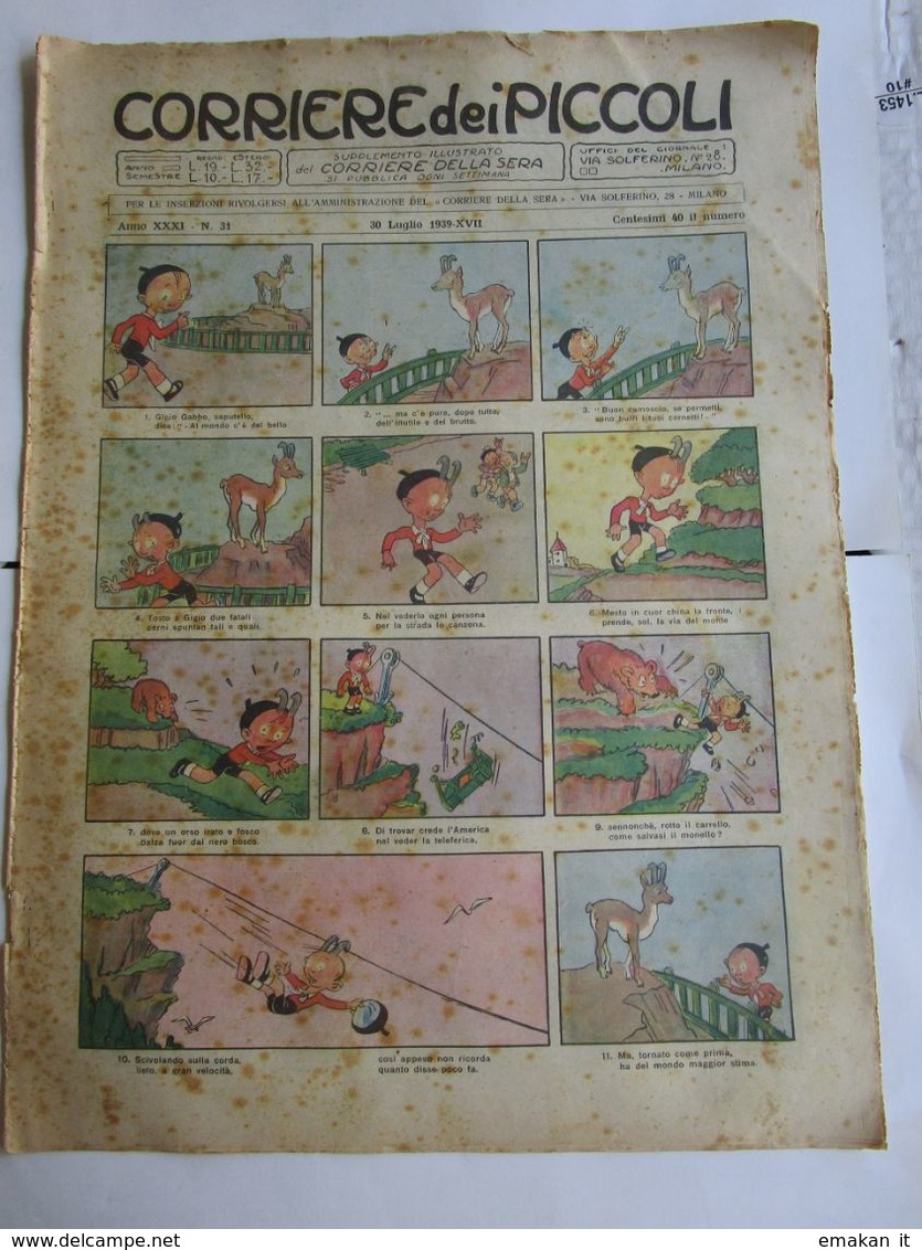 # CORRIERE DEI PICCOLI N 31 / 1939 - Corriere Dei Piccoli