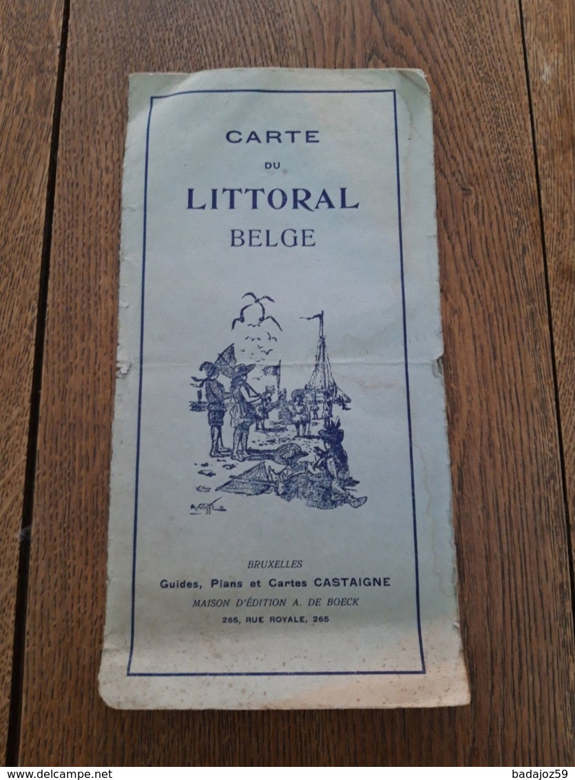 Carte Du Littoral Belge  +- 1900 /  Belgische Kustlijn Kaart +- 1900 SNCB NMBS / SNCV NMVB - Geographical Maps