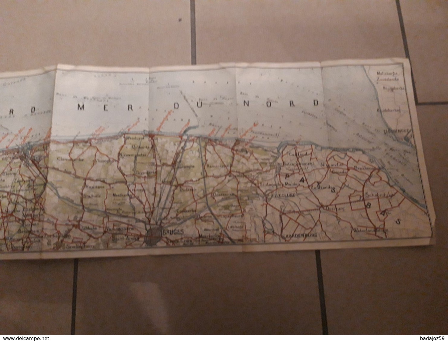 Carte Du Littoral Belge  +- 1900 /  Belgische Kustlijn Kaart +- 1900 SNCB NMBS / SNCV NMVB - Geographical Maps