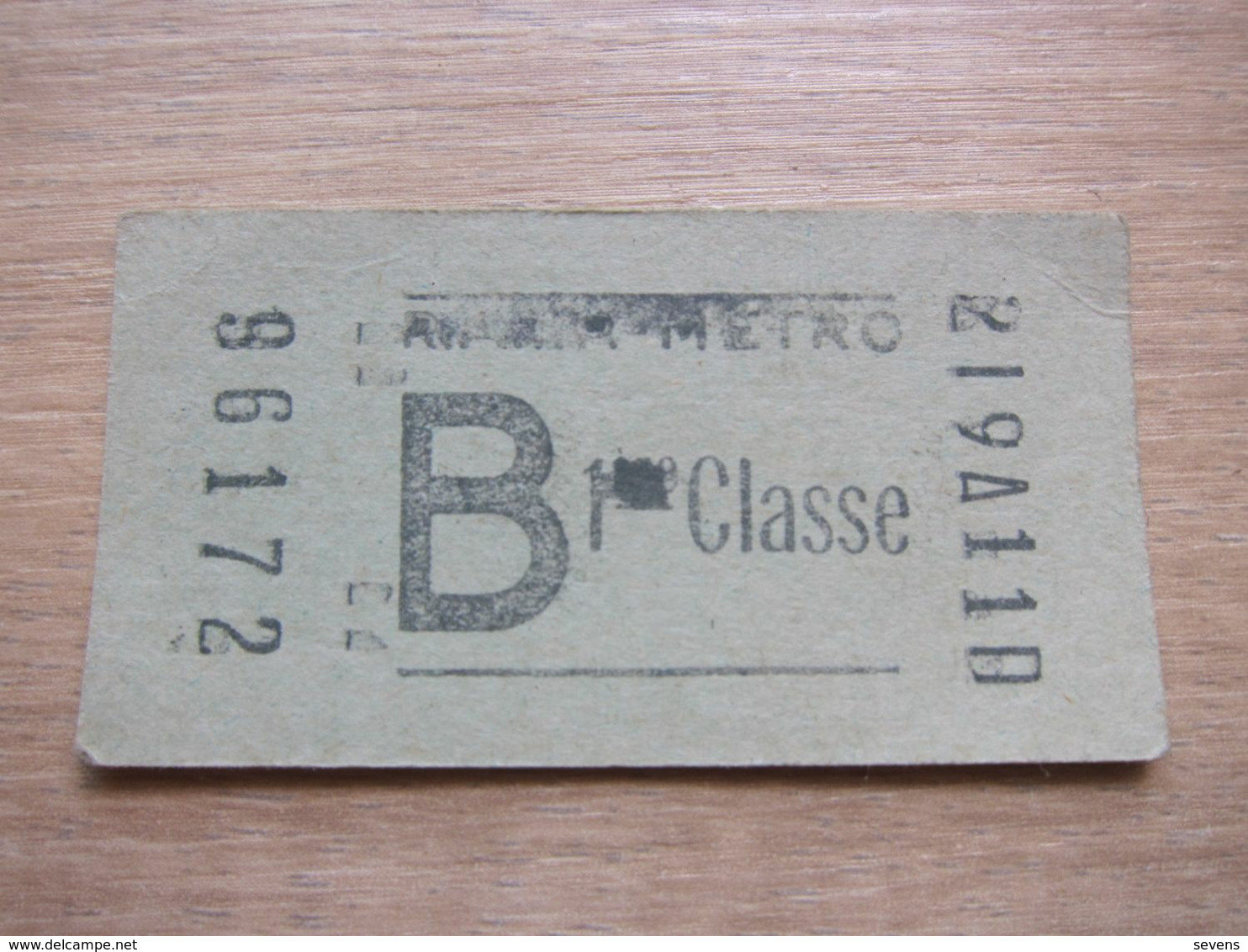 Paris Tarif Metro Ticket,1 Class(1970s) - Europa