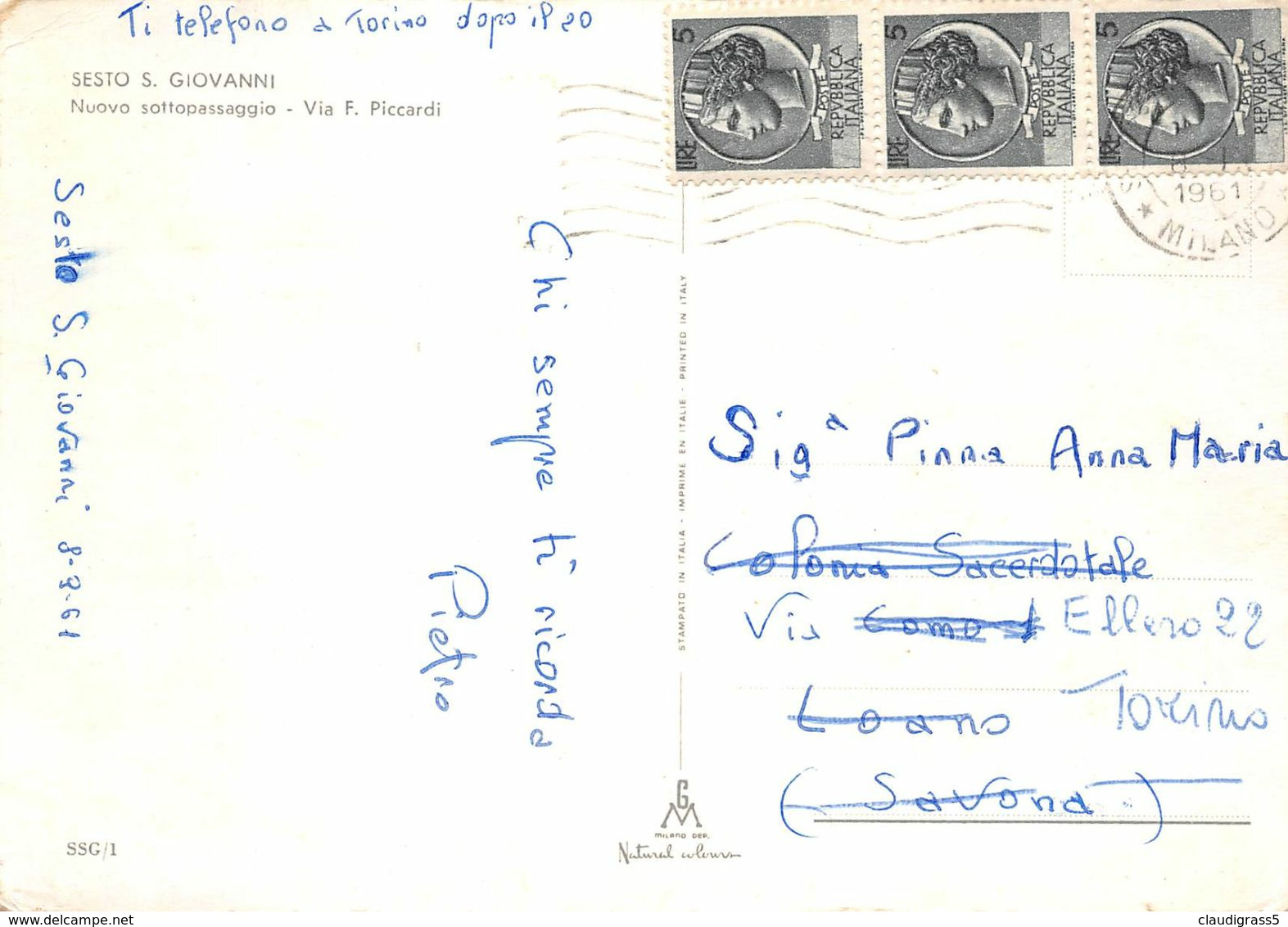 1369-"SESTO S. GIOVANNI-NUOVO SOTTOPASSO-VIA F.PICCARDI" DISTRIBUTORE BP 1961 - Sesto San Giovanni
