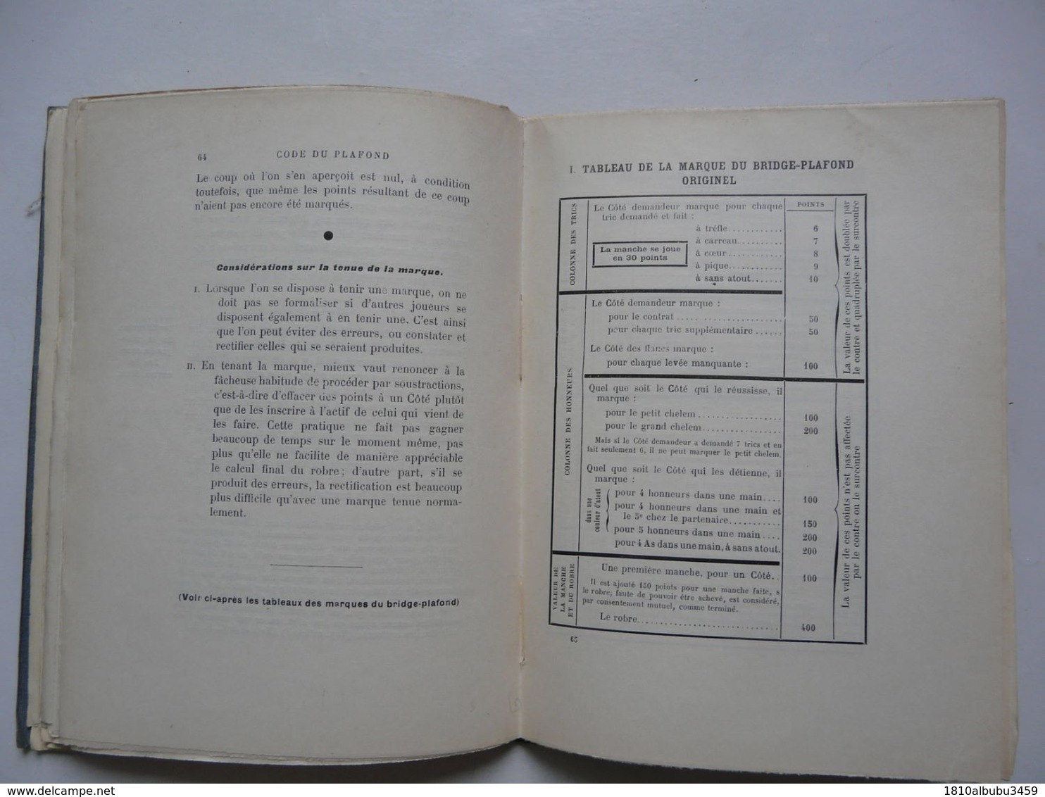 CODE INTERNATIONAL DU BRIDGE - EDITION 1937 - Jeux De Société