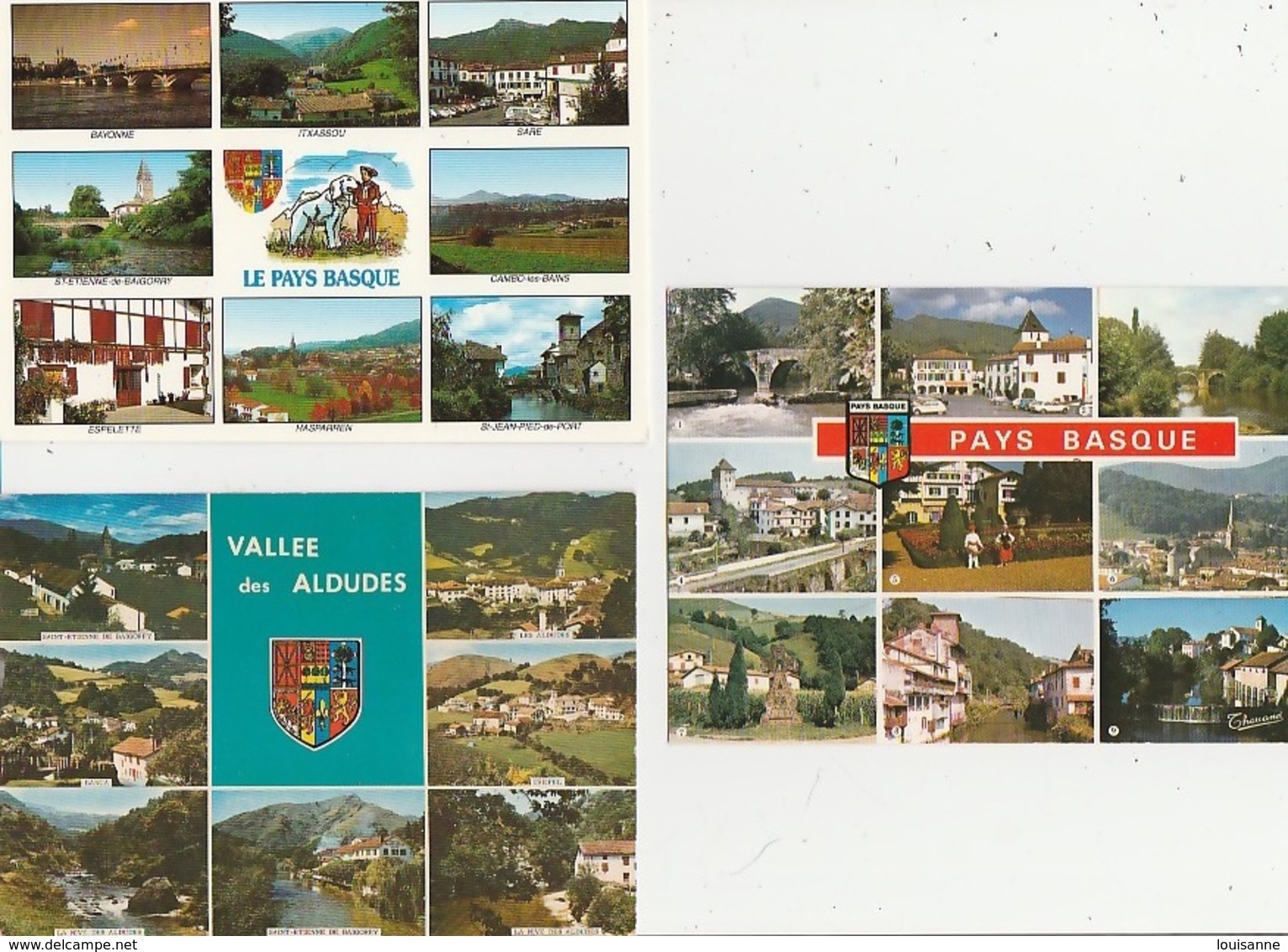 20 / 8 / 255  -  PAYS  BASQUE ( 64 ). LES ALDUDES  - 3. CM. MULTIVUES - Aldudes