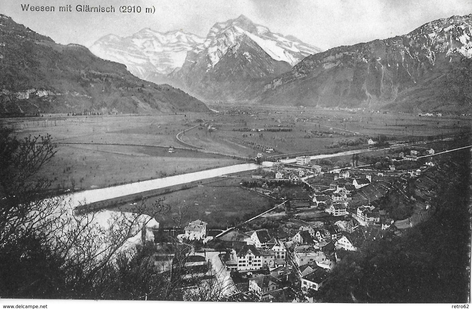 WEESEN → Generalansicht Mit Blick Auf Den Glärnisch, Lichtdruck Ca.1910 - Weesen