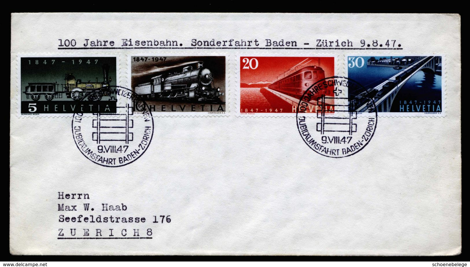 A6743) Schweiz 2 Briefe Aus 1947-1949 Mit Schöner Frankatur - Covers & Documents