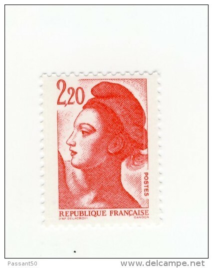 Liberté 2fr20 Rouge YT 2376 Au Type I Avec GOMME MATE . Pas Courant , Voir Le Scan . Cote Maury N° 2382 I D  : 4 € . - Nuevos