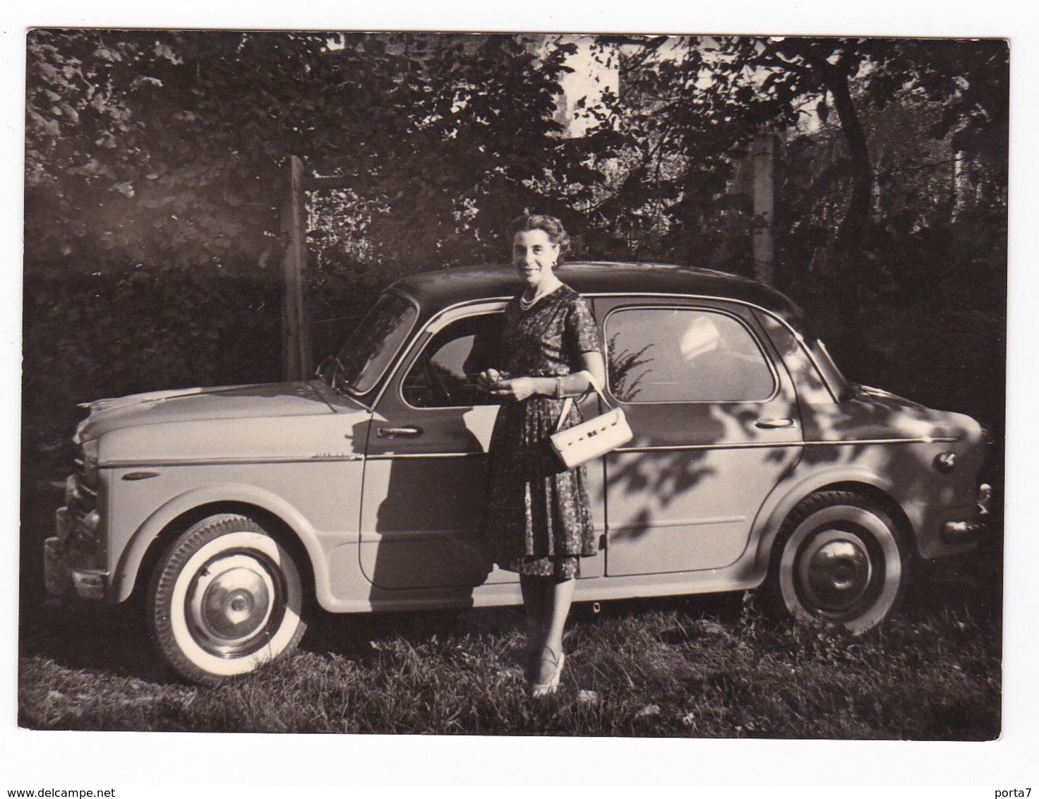 AUTOMOBILE "FIAT 1100" - AUTO - CAR - DONNA - FOTOGRAFIA ORIGINALE - Cars