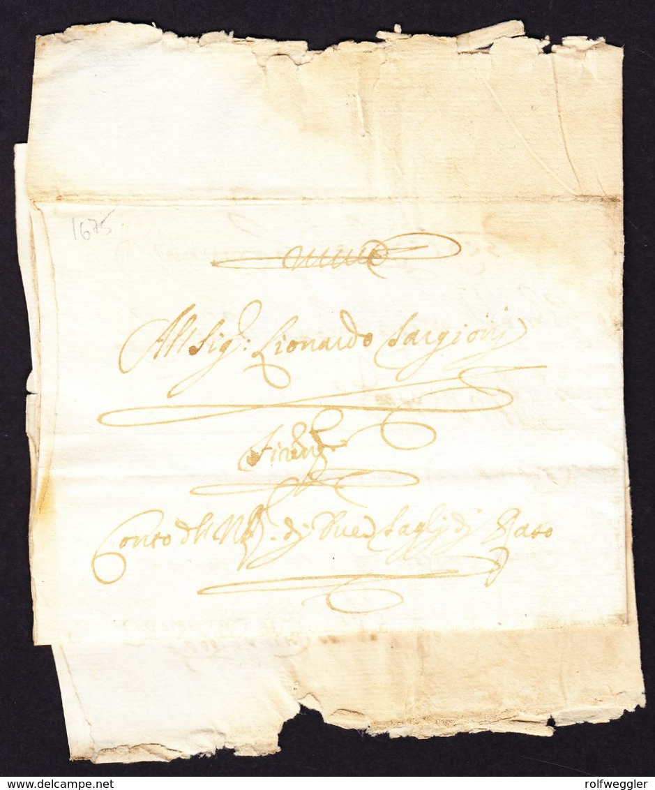 1675 Entire Letter From Smyrne To Florence. Manuscript Endorsement At Lower Left Of Ship And QDC (whom God Pre- - ...-1858 Préphilatélie