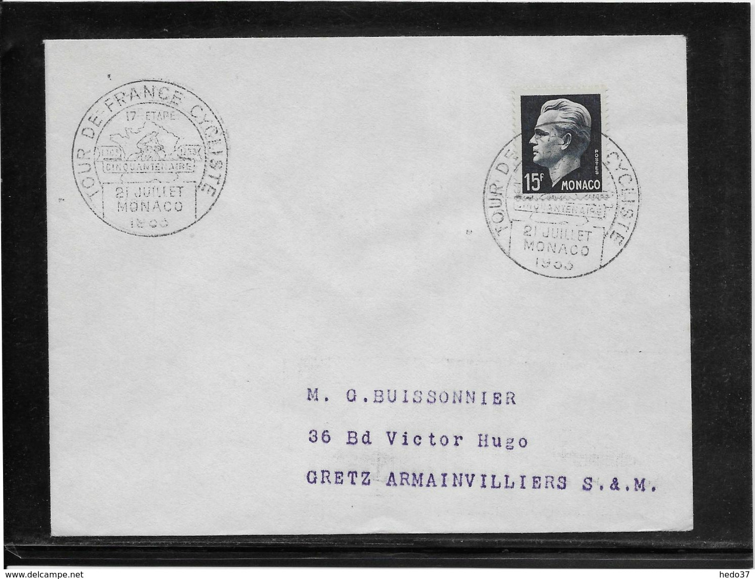 Monaco - Cyclisme - Tour De France 1953 - Lettre - TB - Marcophilie