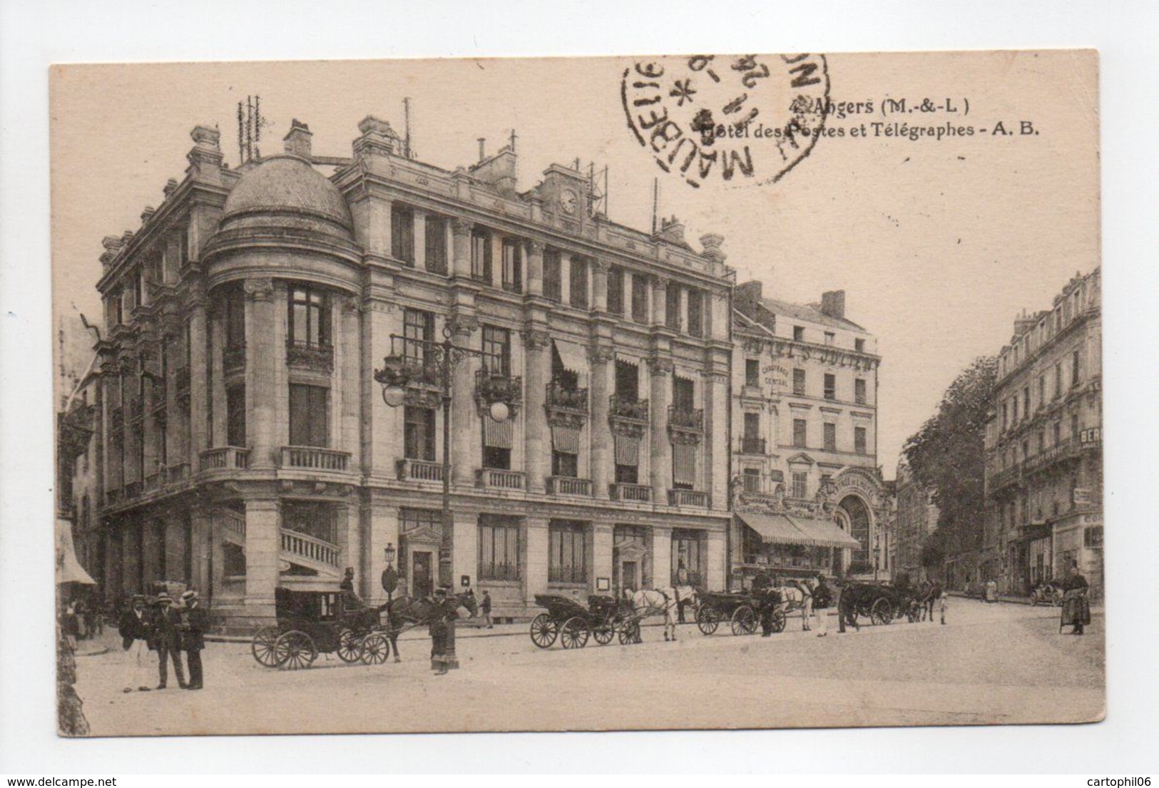 - CPA ANGERS (49) - Hôtel Des Postes Et Télégraphes 1924 (belle Animation) - Edition A. B. N° 4 - - Angers