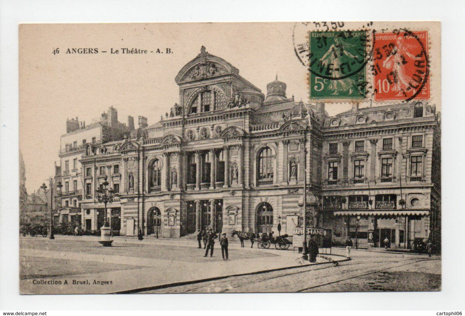 - CPA ANGERS (49) - Le Théâtre 1917 (belle Animation) - Edition A. B. N° 46 - - Angers