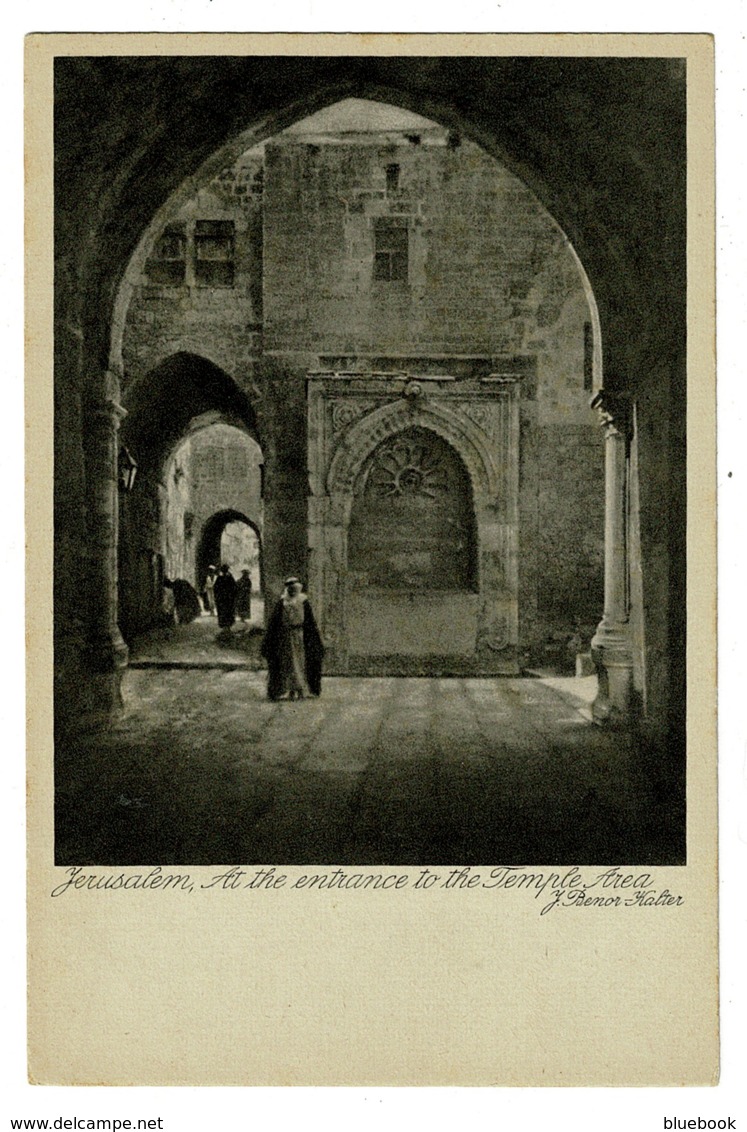 Ref 1393 - Early Holyland Postcard - Temple Entrance - Jerusalem Palestine Israel - Israel