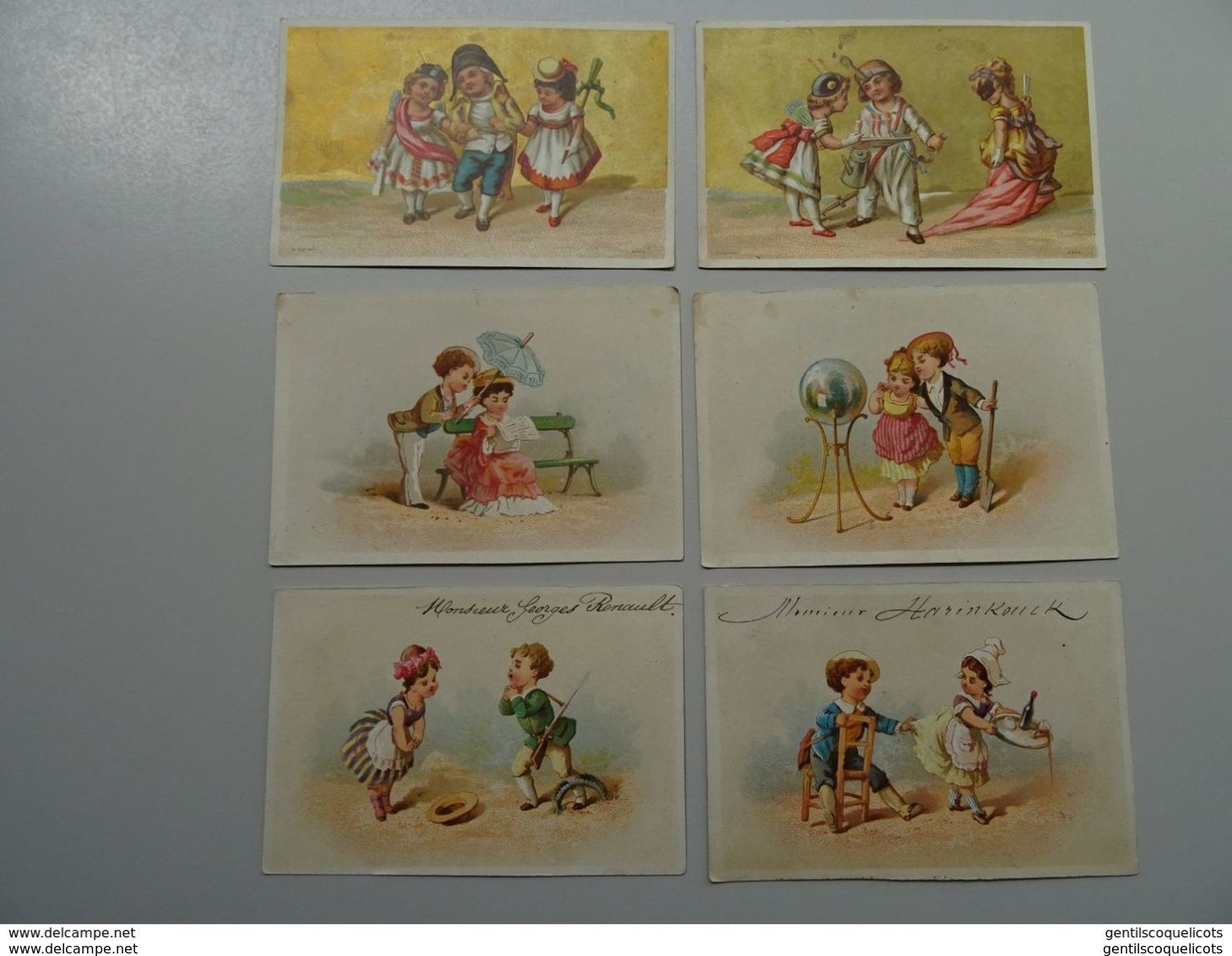 Lot de 109 chromos : angelots,personnages en costume, pierrot, arlequin, enfants, science, plantes, etc