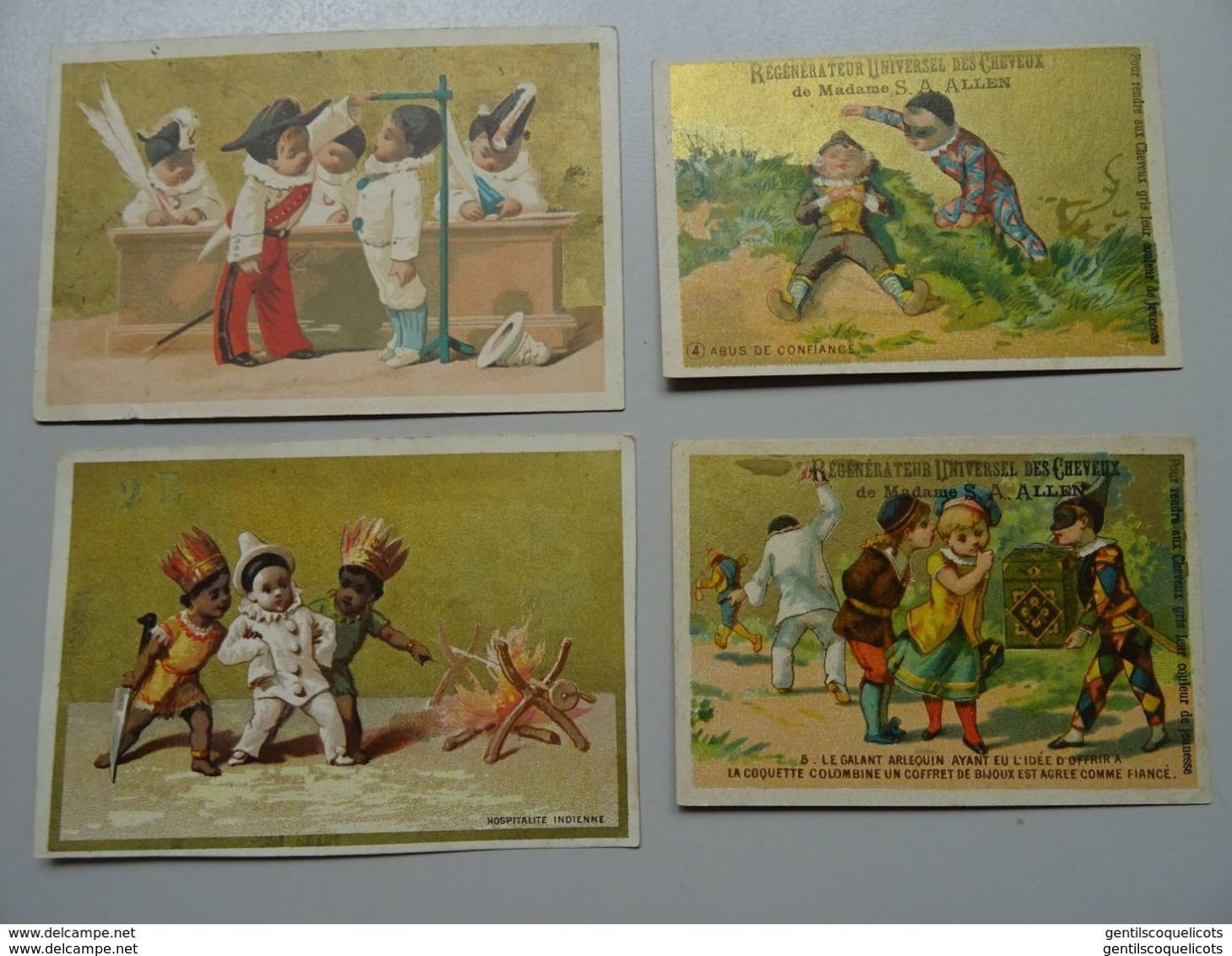 Lot de 109 chromos : angelots,personnages en costume, pierrot, arlequin, enfants, science, plantes, etc