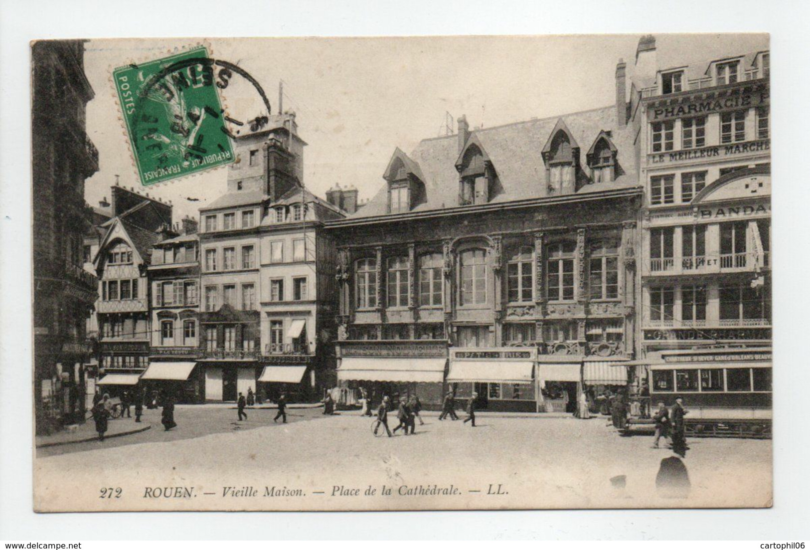 - CPA ROUEN (76) - Vieille Maison - Place De La Cathédrale 1913 (belle Animation) - Editions Lévy 272 - - Rouen