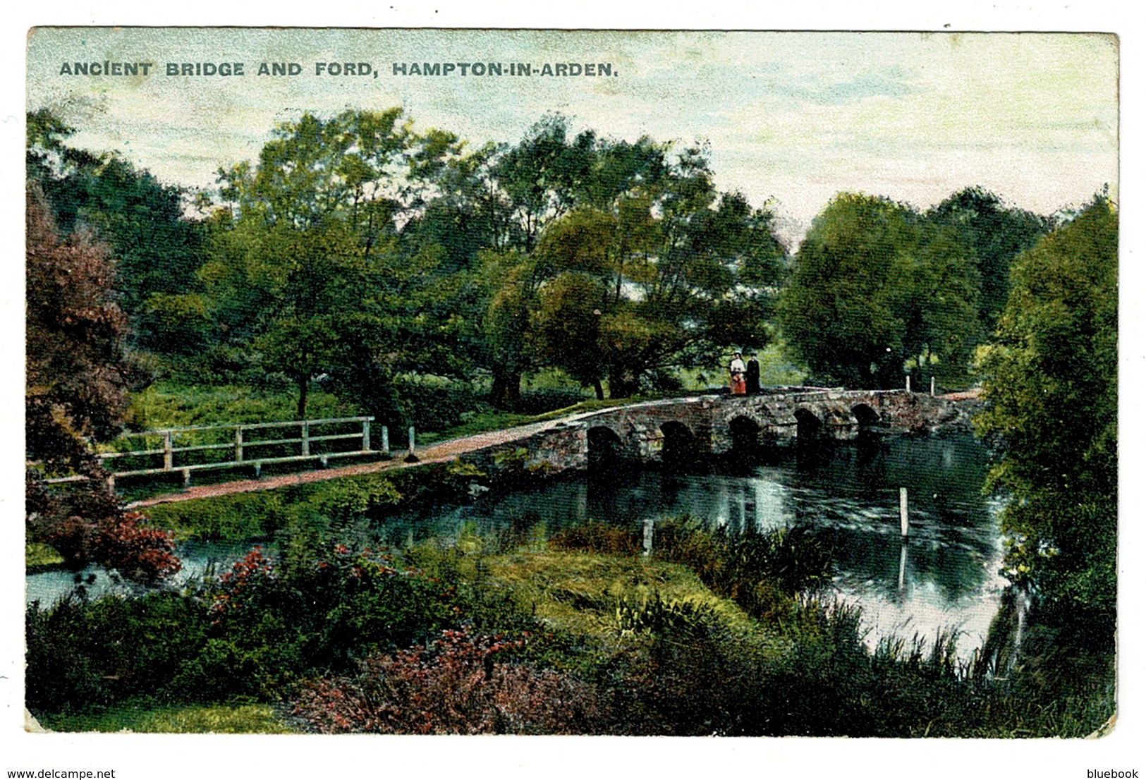 Ref 1395 - 1907 Postcard - Ancient Bridge & Ford Hampton In Arden - Solihull Warwickshire - Autres & Non Classés