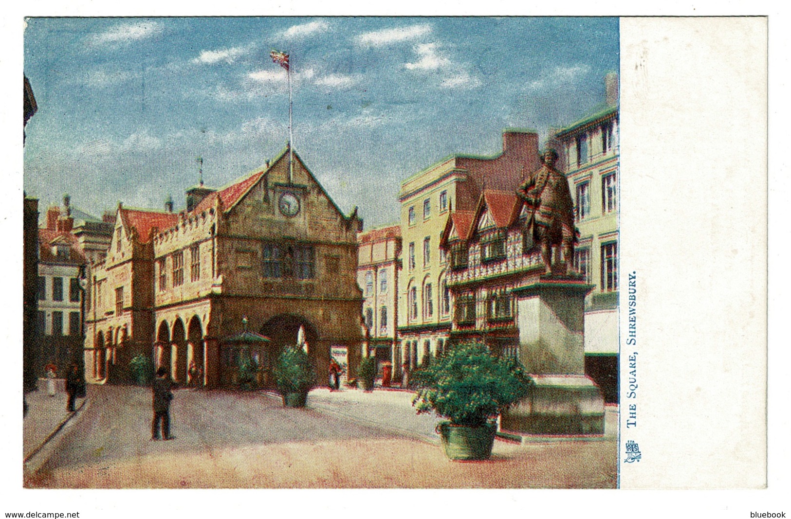 Ref 1396 - Early Raphael Tuck Postcard - The Square Shrewsbury - Shropshire Salop - Shropshire