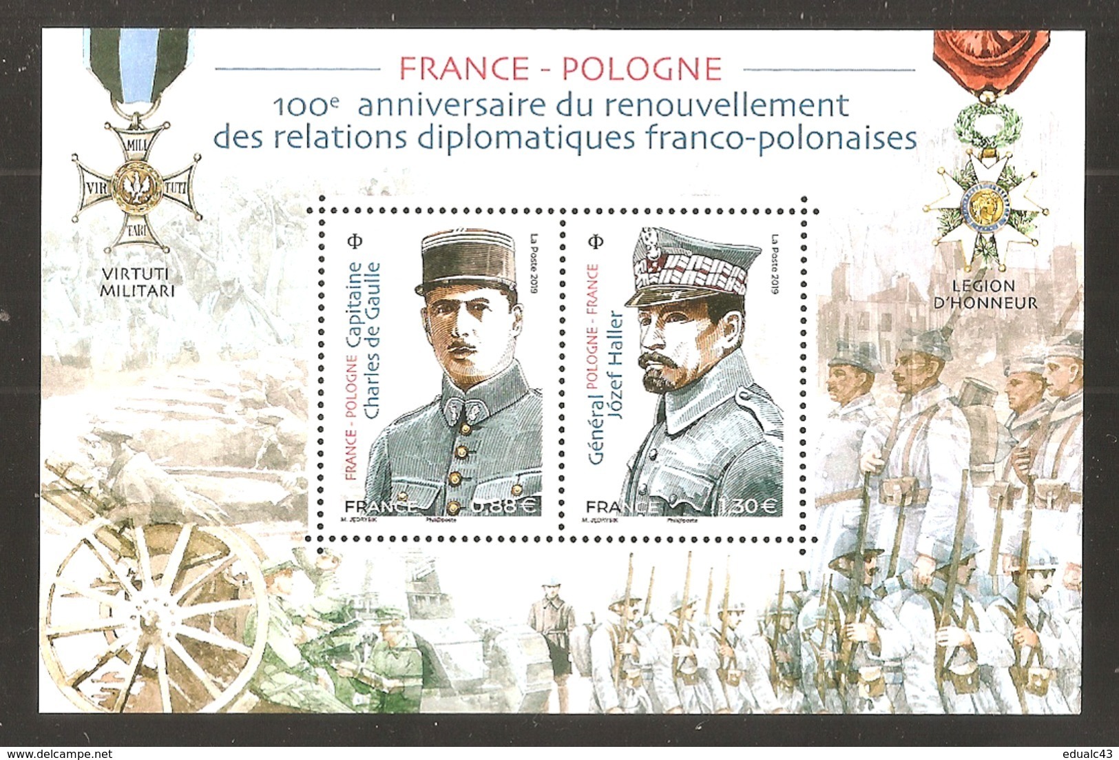 2019 - Bloc Feuillet F 5311 FRANCE - POLOGNE  NEUF** LUXE MNH - Nuovi