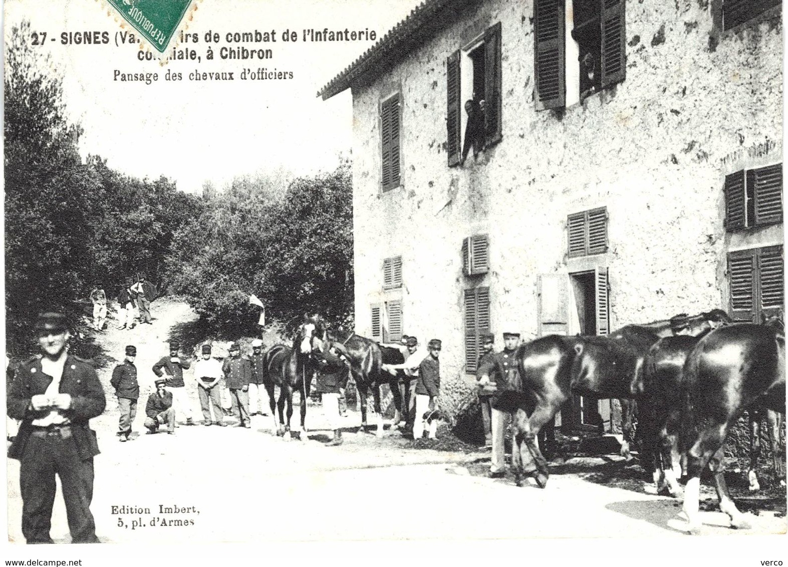 Carte POSTALE Ancienne De  SIGNES - Tirs De Combat De L'Infanterie Coloniale à CHIBRON, Chevaux D'Officiers - Signes