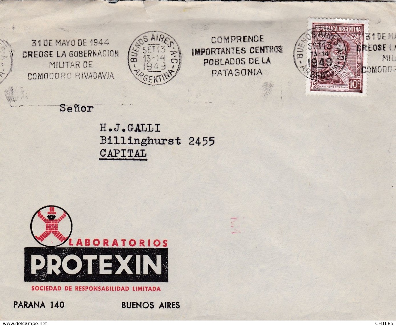 ARGENTINE :  Lettre Des Laboratoires Protexin De 1949 De Buénos-Aires - Lettres & Documents