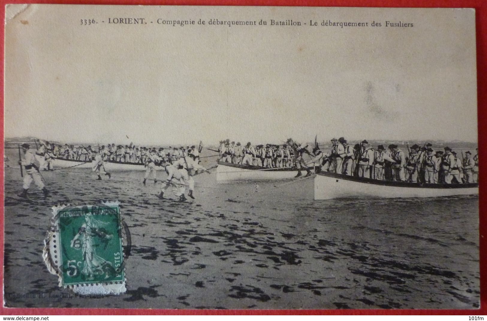 FRENCH WARSHIP - LORIENT - COMPAGNIE DE DEBARQUEMENT DU BATAILLON - LE DEBARQUEMENT DES FUSILIERS - Guerre