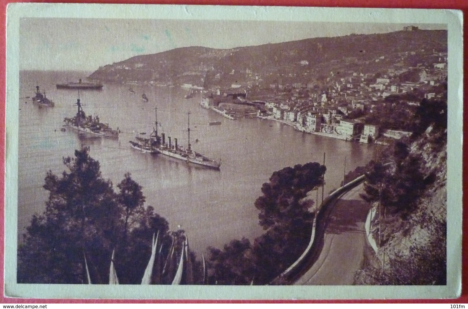 FRENCH WARSHIP - VILLEFRANCHE - L`ESCADRE EN RADE - Krieg