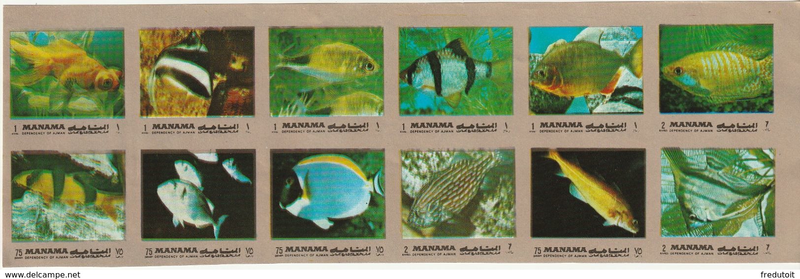 MANAMA - N°929/40 ** NON DENTELE (1972) POISSONS - Manama