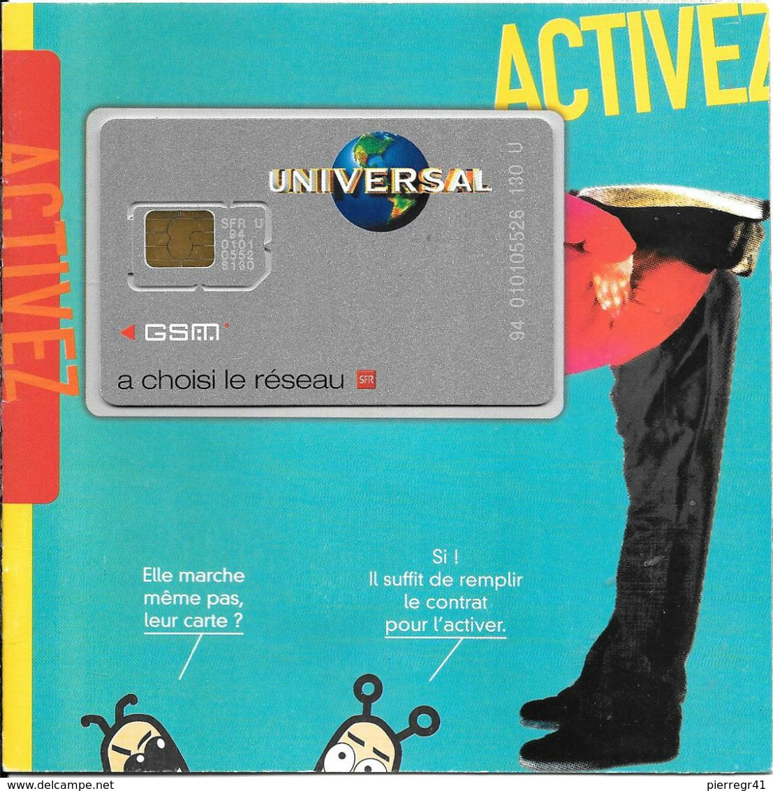 CARTE-GSM-SFR-PUCE-M -SFR-UNIVERSAL-Puce  Attachée-Garantie -NEUVE-Attachée Sur ENCART/NOTICETBE LUXE- - Mobicartes (GSM/SIM)