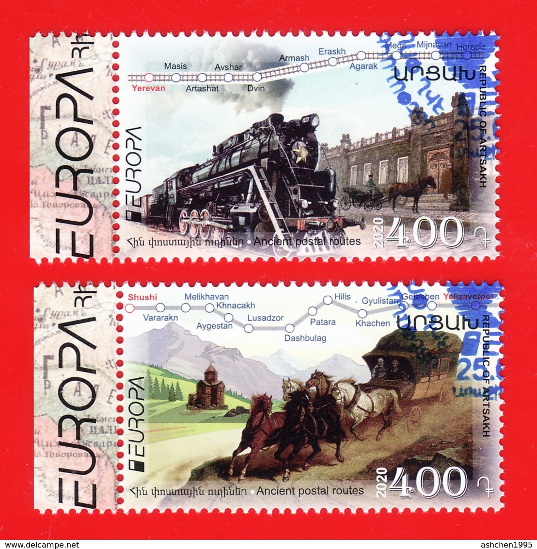 Armenien/Armenie/Armenia/Karabakh 2020, EUROPA CEPT, Ancient Postal Routes - CTO Used - 2020