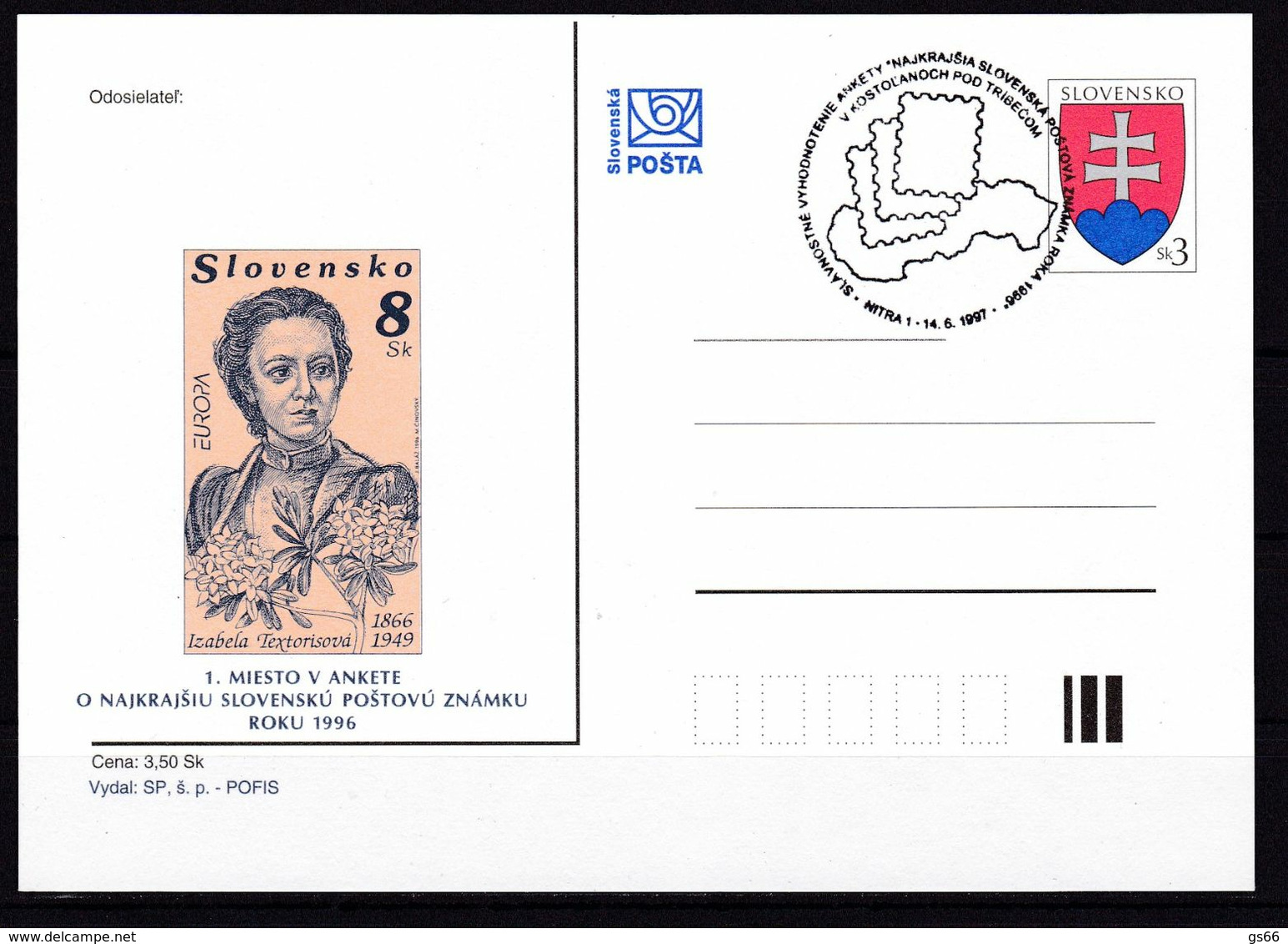 Slowenko, 1997,  P 35,  Wahl Der Schönsten Briefmarke, Choosing The Most Beautiful Stamp - Postales