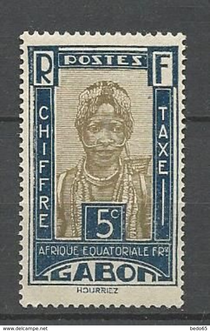 GABON Taxe  N° 12 NEUF* INFIME  TRACE DE CHARNIERE / MH - Timbres-taxe