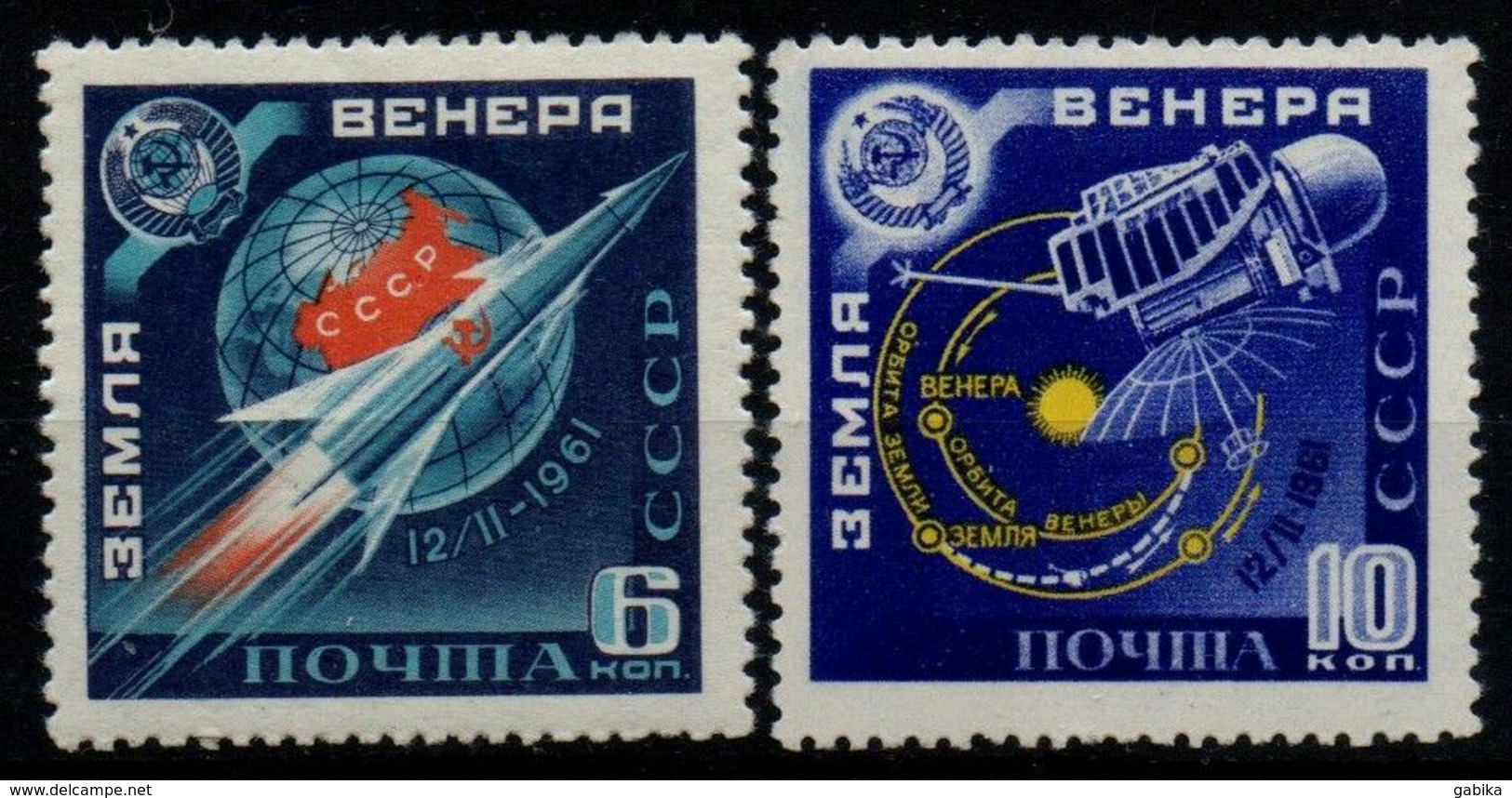 Russia 1961, Scott 2456-2457, MNH, Space, Venus, Sputnik - Nuevos