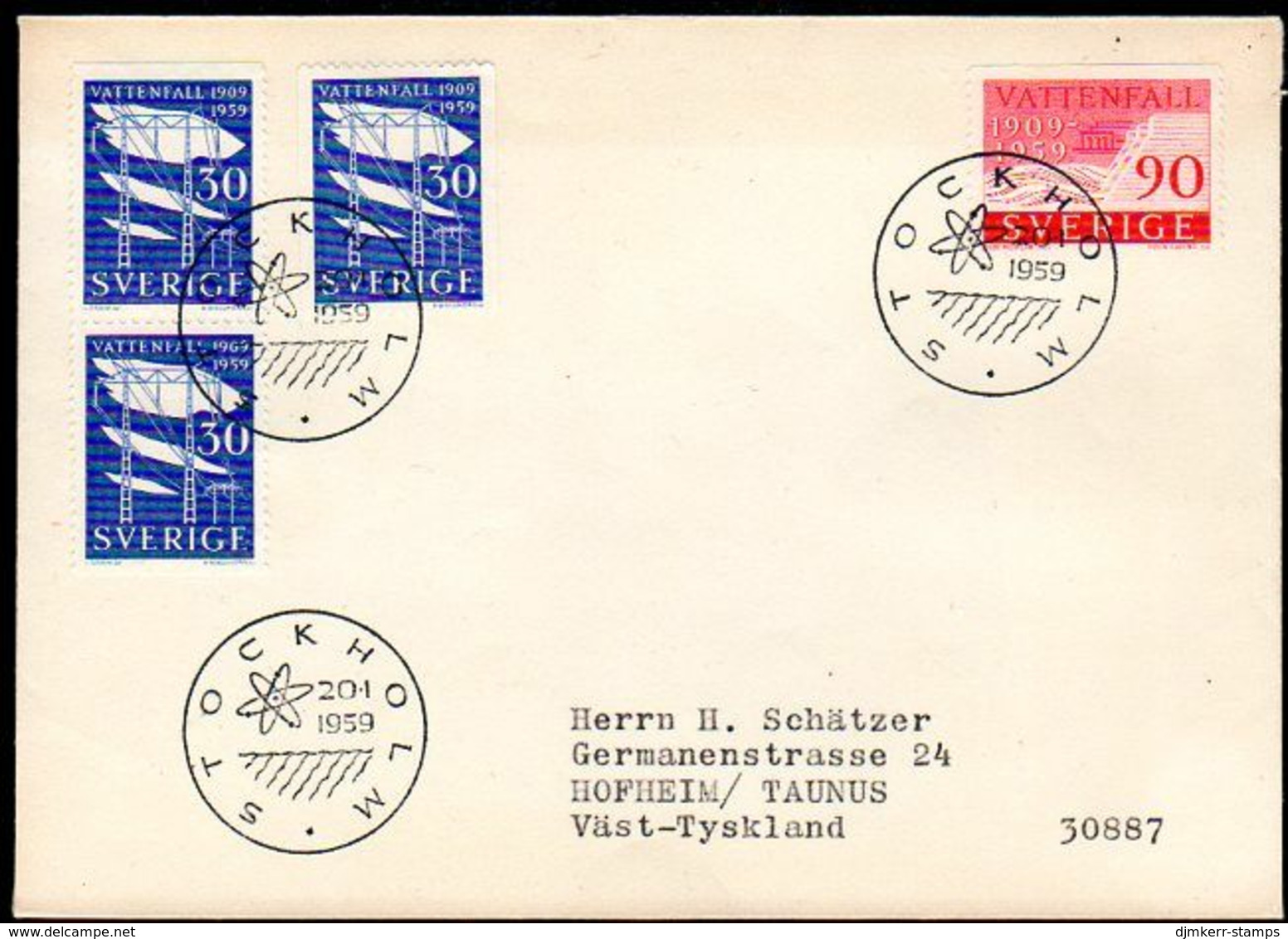 SWEDEN 1959 State Power Stations FDC.  Michel 446-47 - FDC